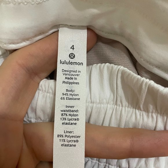 Lululemon White Athletic Shorts, Size 6 - Picture 4 of 4